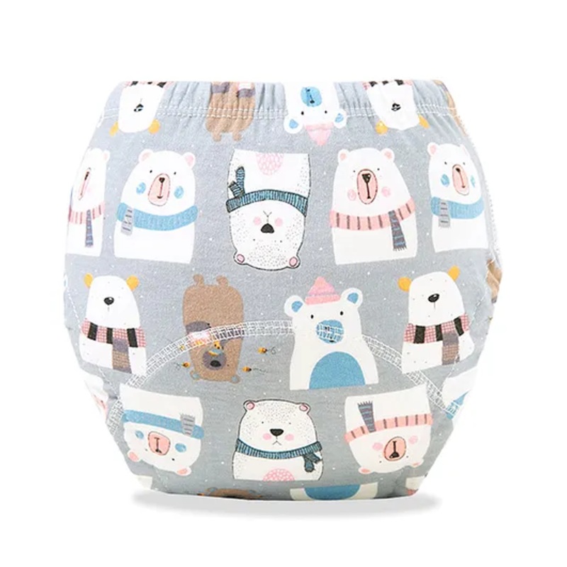 Bembika Babies Cotton Potty Training Pants, Scarf Bear  Printed Medium Size – Multicolor