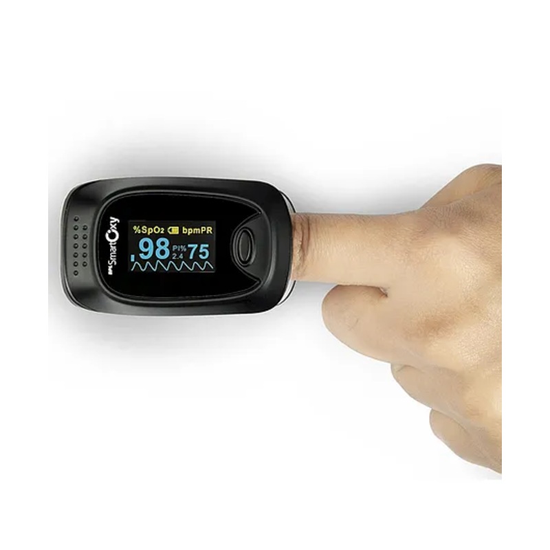 BPL Medical Technologies Smart Oxy Finger Tip Pulse Oximeter (Black)|High Accuracy|SPO2|Perfusion Index| OLED Display| CE Certified| Heart Rate| – Black