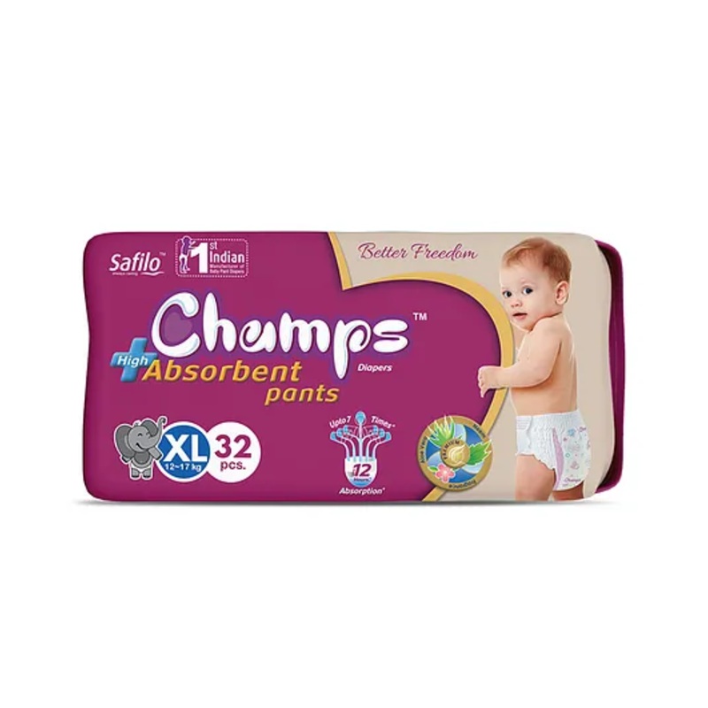 Champs High Absorbent Pant Style Diaper X-Large  – 32 Pieces