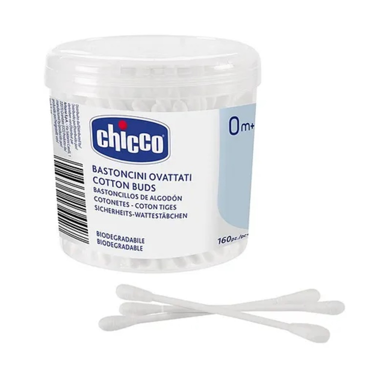 Chicco Cotton Buds with Ear Drum Protection – 160 Pieces