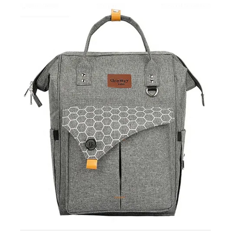Chinmay Kids Large Capacity Mother Bag Diaper Backpack with Insulated Bottle Storage Bag Diaper Bag  (Dark Grey)