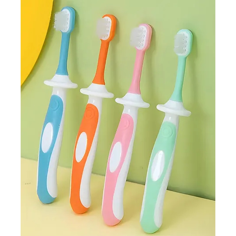 COZY VIBES New Style Toothbrush Small Head Safe Baby Toothbrush Soft Bristles Kid With Anti Swallowing- PACK OF 1- COLOR MAY VARY