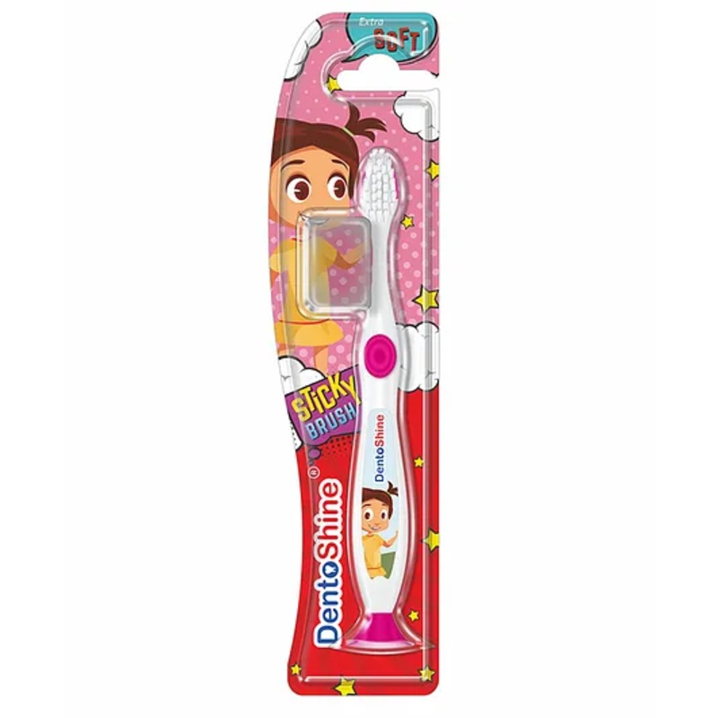 DentoShine Sticky Toothbrush – White & Pink