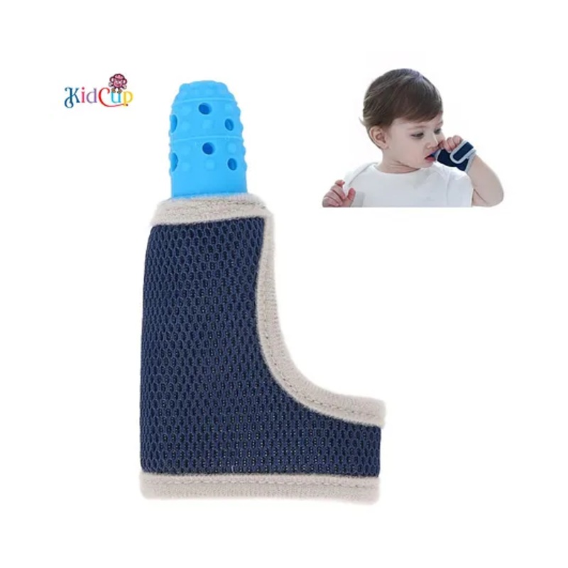 Kidcup Baby Finger Guard Adjustable Protector Soft Silicone Stop Sucking Glove – Blue