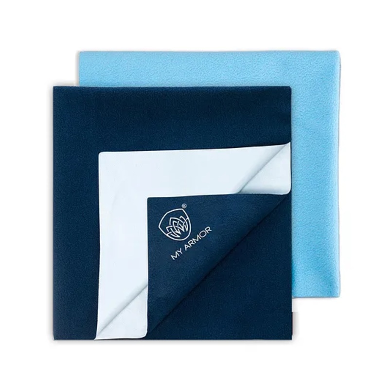 MY ARMOR Baby Quick Drying Mattress Protector Medium Pack of 2 – Royal Blue & Sky Blue