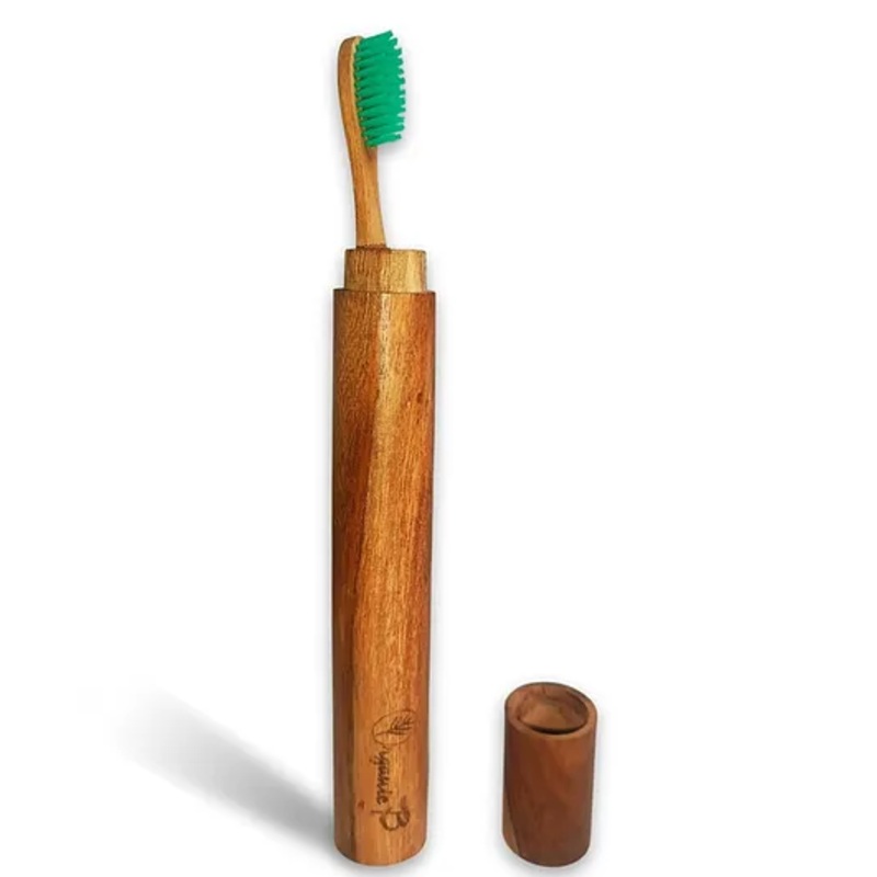 Organic B Neem Toothbrush With Eco Friendly Travel Case – Beige