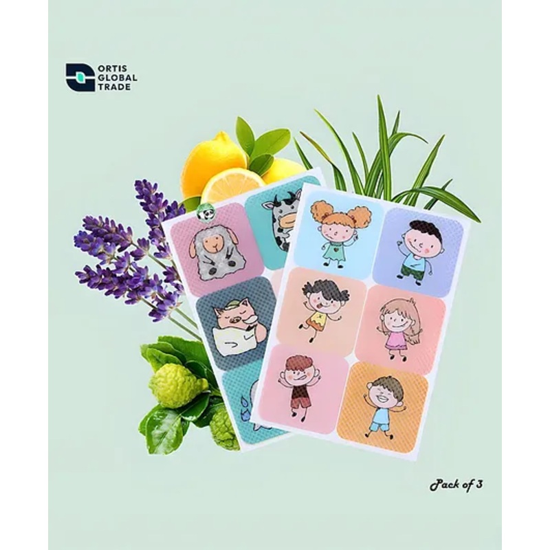 Ortis Waterproof Natural Mosquito Repellent Sticker – 108 Pieces (Colour & Print May Vary)