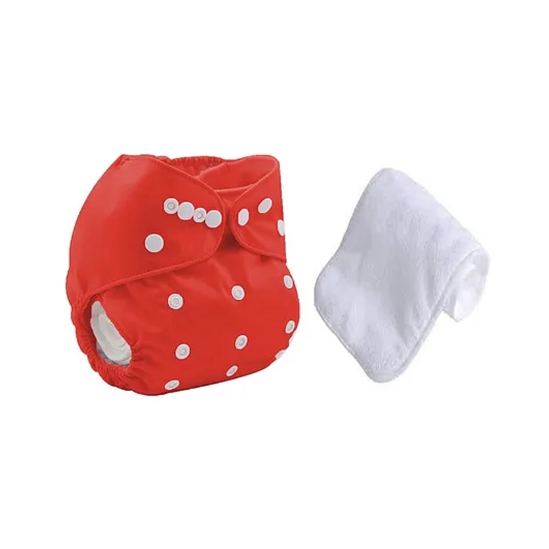 Sparkle Joy Free Size Reusable Cloth Diaper With Insert – Red