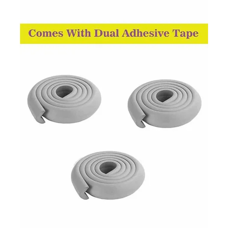 Syga L Shape Baby Edge Guard Cushion Corner Cover Tape Set of 3 – Grey