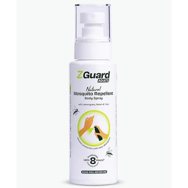 Z Guard Clinically Proven Natural Mosquito Repellent Spray for Adult Parents | Powerful Anti-Mosquito Spray | Clinically Proven Formula | Paediatrician & Dermatologically Tested – 100 ml