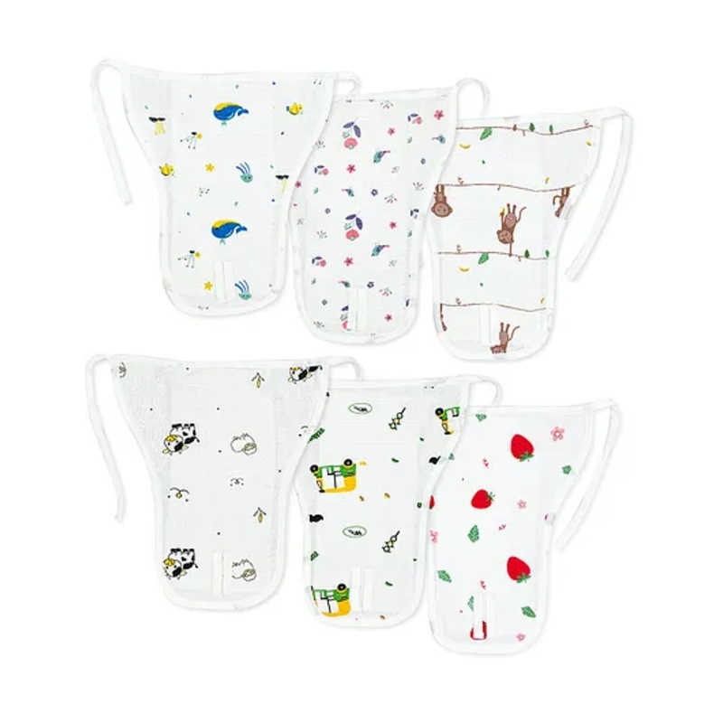 Zizuka Muslin Soft Cotton Reusable Newborn Baby Langot, Nappy -Multicolor – Pack of 6, 0-3 Months