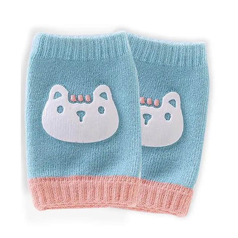 Bembika Baby Kneepad Breathable Animal Face Baby Knee Pads for Crawling Baby Knee Protector – Blue