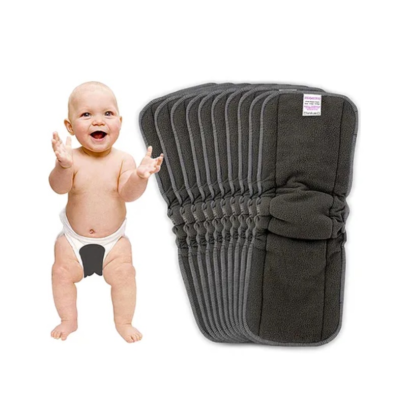 Bembika Cotton Bamboo Charcoal Nappy Inserts Pack of 10 – Grey