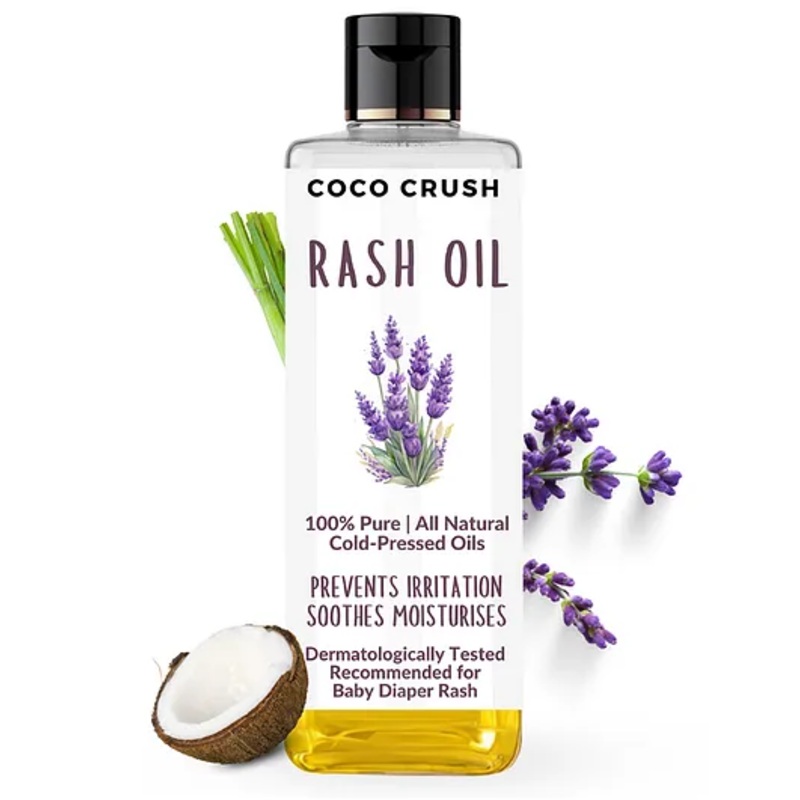 Coco Crush Rash Oil for Babies – Diaper & Nappy Rash Relief, Organic, Prevents Irritation – 200ml