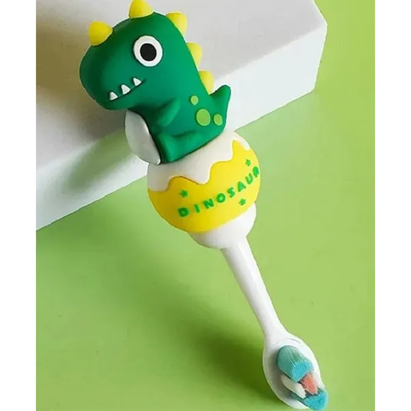 Comercio Cute Dino Design Cute and Soft Tooth Brush – Pink & Green