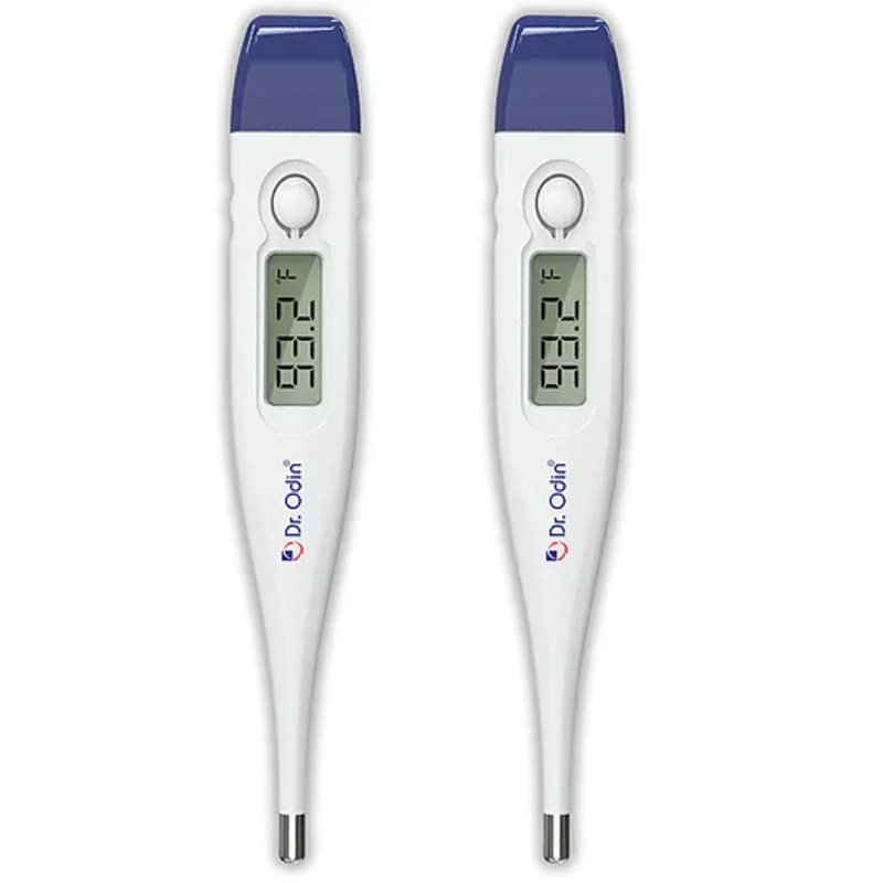 Dr. Odin ODT 311 Digital Thermometer for Precise Temperature Monitoring in Celsius & Fahrenheit – Fast, Accurate, Water Resistant & Family-Friendly (White & Blue)- pack of 3