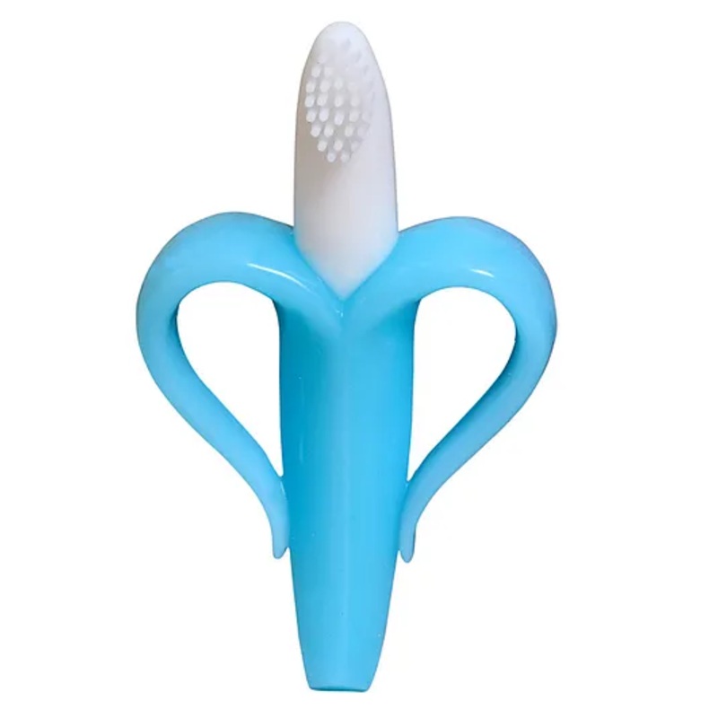 Fantasy India  Silicone Banana Shaped Teething Toothbrush -Blue