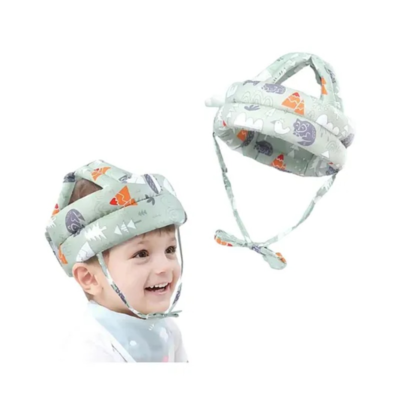 FunBlast Adjustable Protective Baby Safety Helmet with Head Cushion  Green