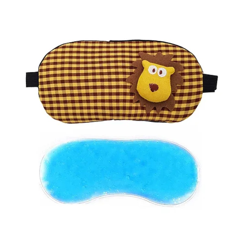 Jenna Tiger Brown Face Sleeping Eye Mask With cooling Gel – Yellow