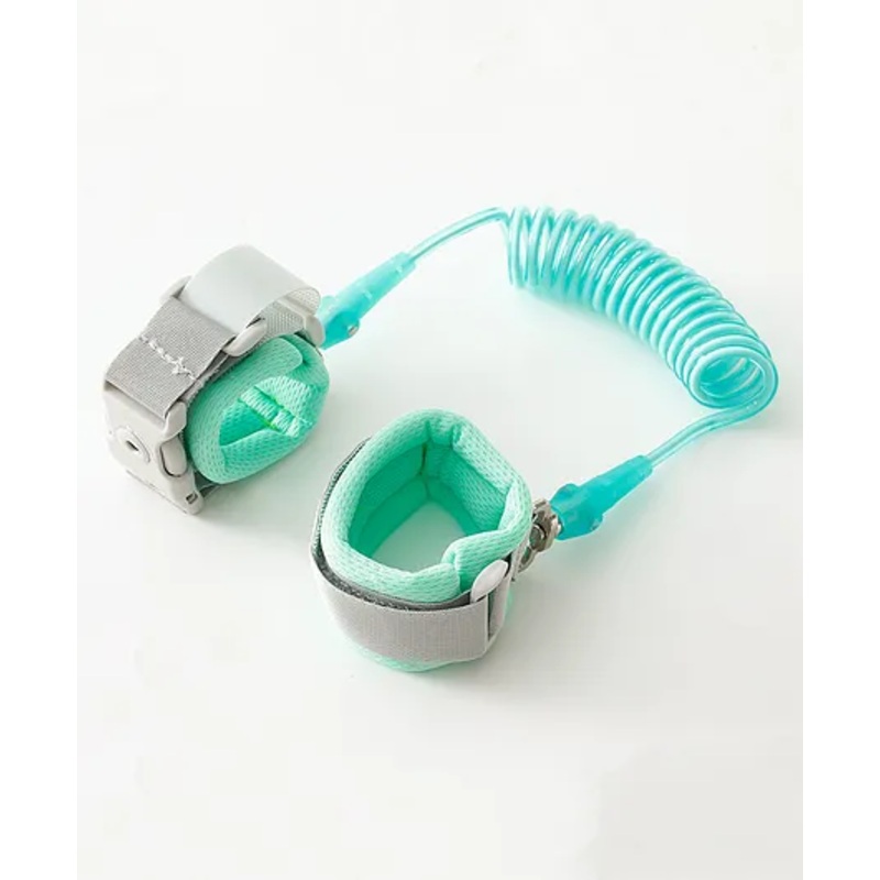 Kids’ Safety Wristband  Anti-Lost Hand Link with Soft Cushion Strap – Sea Green| Toddler Wrist Leash for Outdoor Safety| PU Coated Steel Wire| 360 Rotation| Quick Release Buckle
