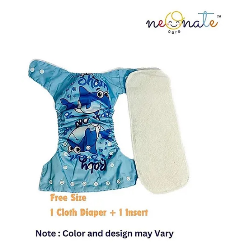 NeonateCare Reusable Cloth Diaper with Diaper Inserts – Blue Astronaut Print