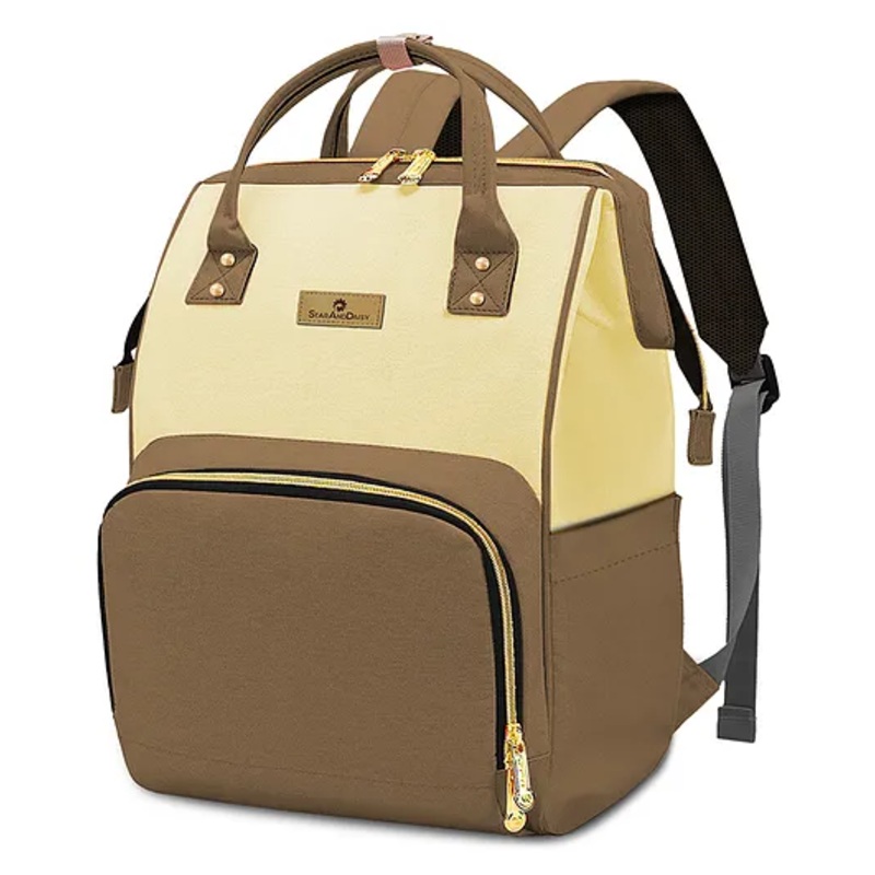 StarAndDaisy Baby Bag for Mother Travel Maternity Bag with Multi Compartments, Insulated Bottle Pockets, Waterproof, Dark Brown