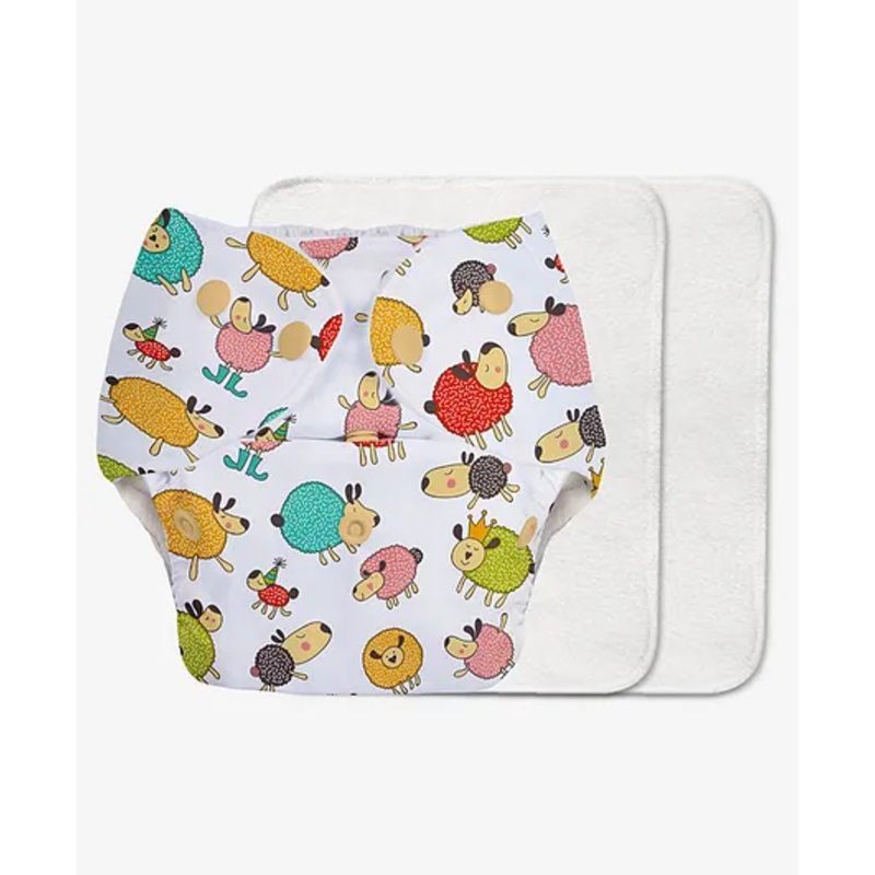 Super Bottoms Basic Reusable Cloth Diaper Sheep Print- Multicolor