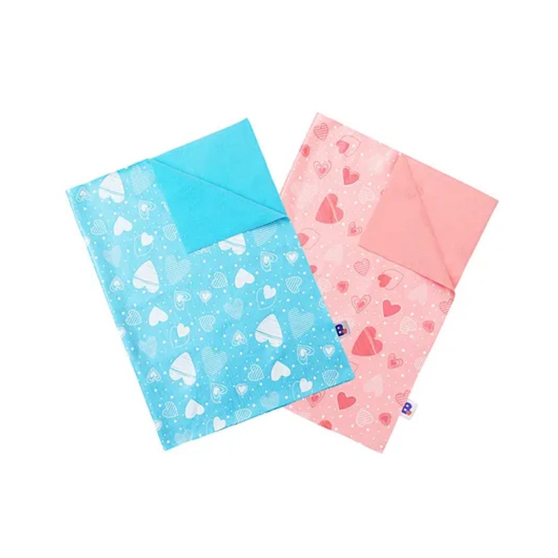 SuperBottoms Basic Quick Dry Mats Bed Protector Super Light Weight Pack of 2 Small – Pink Blue