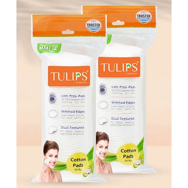 Tulips Cotton Pads Pack of 2 – 50 Pieces Each
