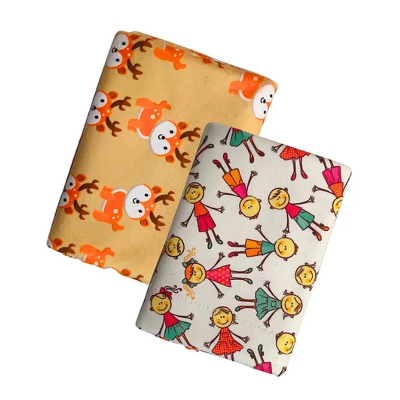 Zikku Printed Dry Sheet for Baby Newborn Bed Protector Waterproof Mat Quick Absorbency Combo Kids & Deer Print- Multicolor