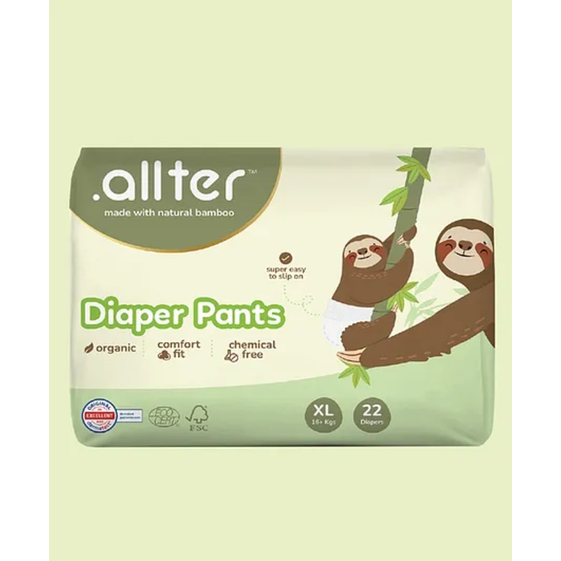 Allter Organic Bamboo  Feet Print Diaper Pants  XL – 22 pieces