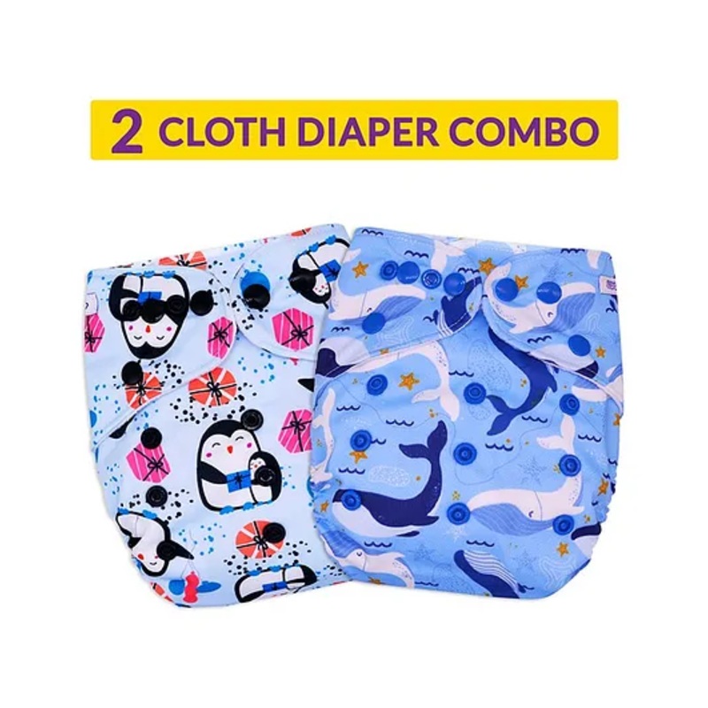 Bembika Cloth Diapers Penguin Print Set of 2 – Multicolor