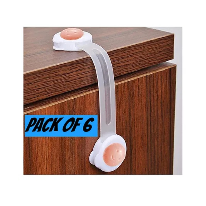 Boxot Impex Baby Safety Adjustable Drawer Cabinet Locks Straps Pack of 6 – White