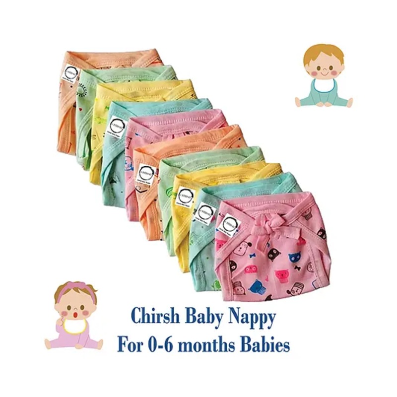 Chrish Washable Reusable 10 Hosiery Cotton Langot Pack of 10 Large – Multicolor