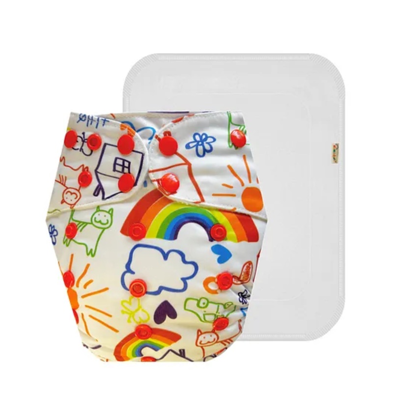 Dumbledo Cloth Diaper Unisex Leakage Proof Eco-Friendly Reusable Adjustable Free Size Quick Dry Without Insert Pack of 1 – White