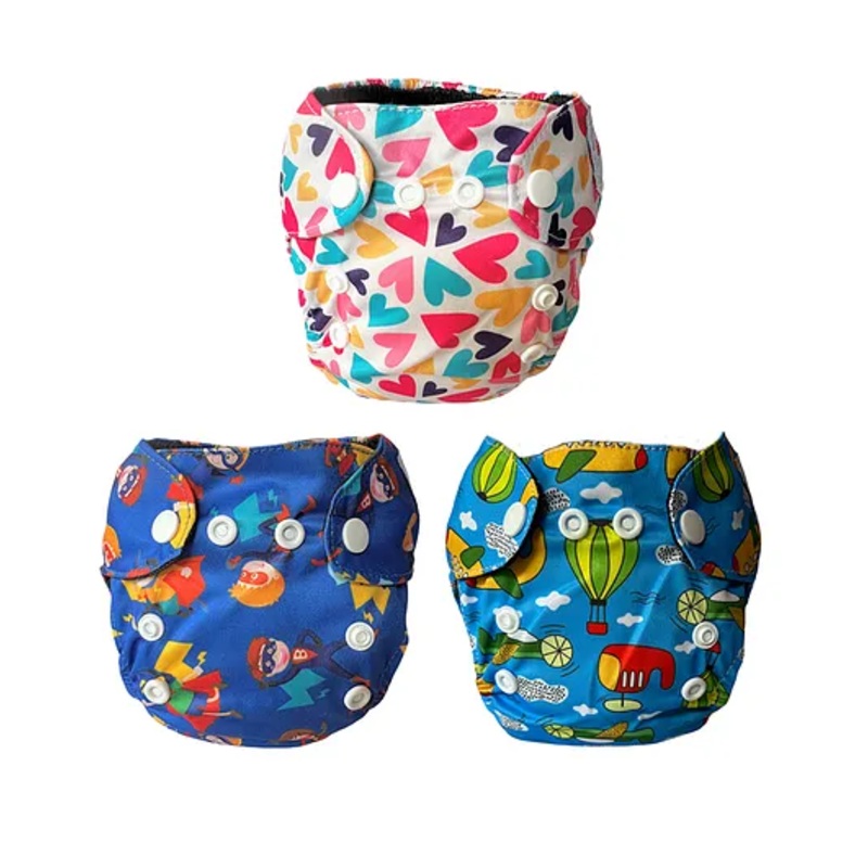 Dumbledo Newborn All-in-One Leak Proof Reusable Cloth Diaper Pack of 3 – Multicolor