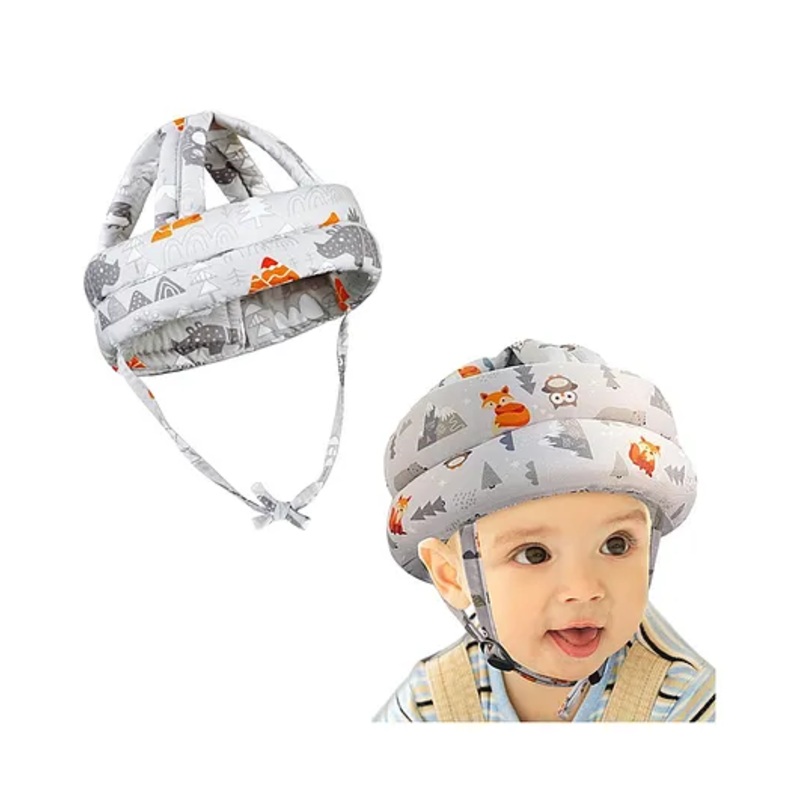 FunBlast Adjustable Protective Baby Safety Helmet with Head Cushion  Grey