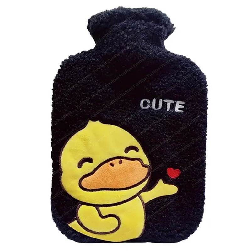 FunBlast Duck themed Hot Water Bag with Soft Cover 1000 ML – Black