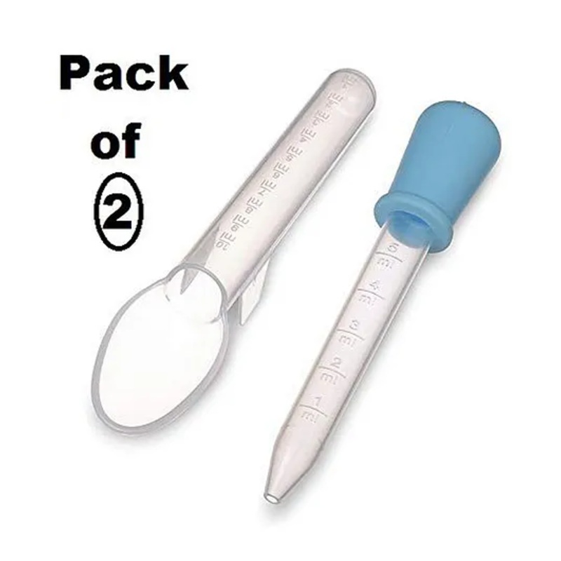 Inpout BPA Free Medicine Dispenser and Spoon Pack of 2