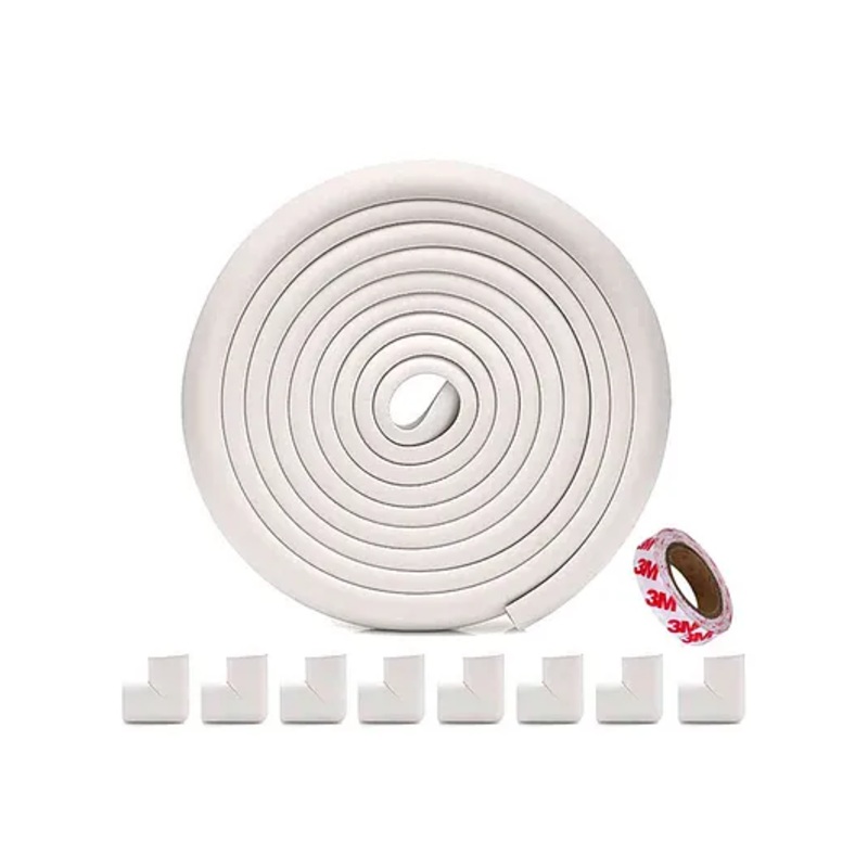 KidDough Baby Proofing Corner Safety Strip  5 Meters and 8 Corner Guards – White