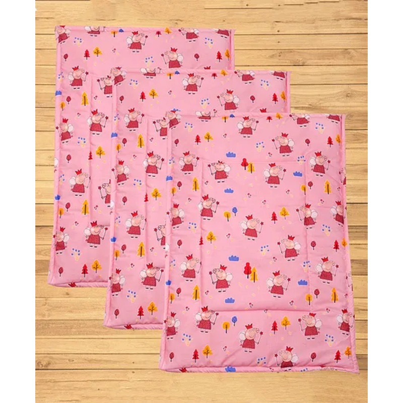 Mittenbooty Waterproof Quilted Cotton & Laminated Premium Changing Sheet Pack of 3 – Peppa Pig Print Pink