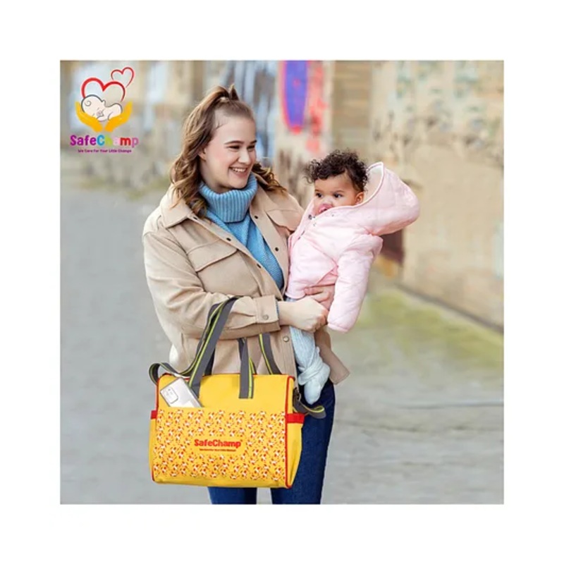 SafeChamp Chick Chick Multipurpose Diaper Bag Cum Mother Bag Diaper Bag   – Yellow