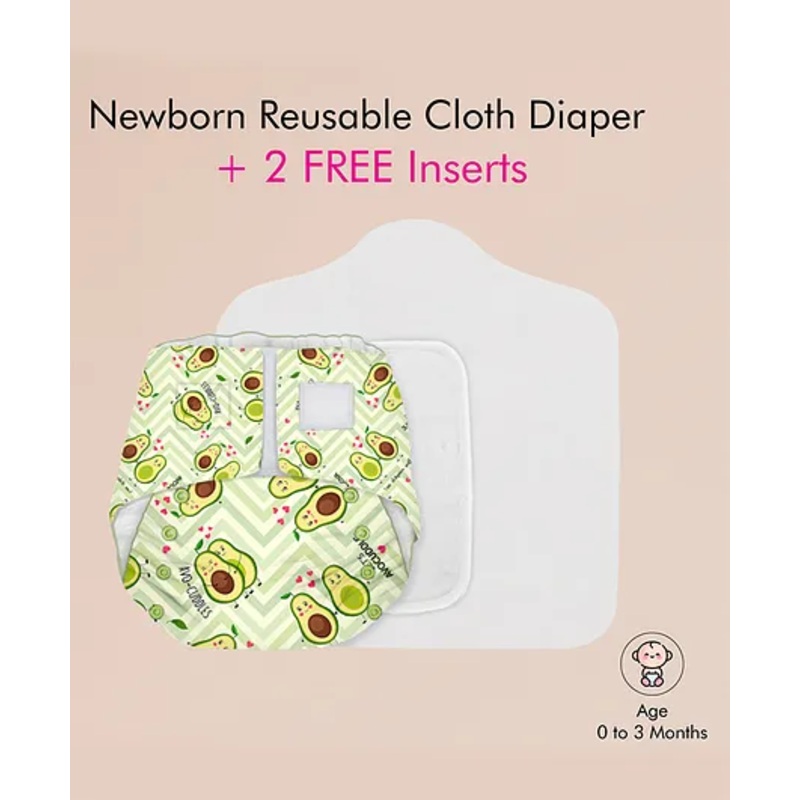 Snugkins Newborn Bliss Reusable Cloth Diaper With Organic Cotton Pad And Booster Pad – Avocuddles