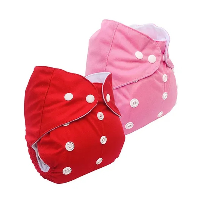 Sparkle Joy Free Size Reusable Cloth Diaper Without Insert Pack Of 2 – Red & Pink