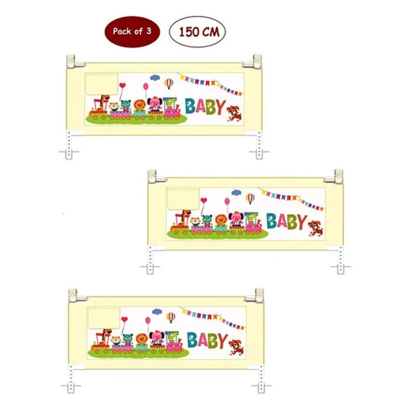 Syga 3 Pieces Baby Bed Rail 1.5 Meters – Cream