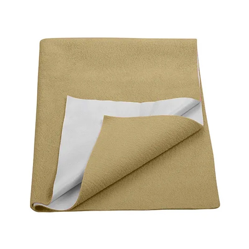 Trance Home Linen Fleece Quick Dry Waterproof Breathable Bed Protector Dry Sheet for Kids- King, Beige