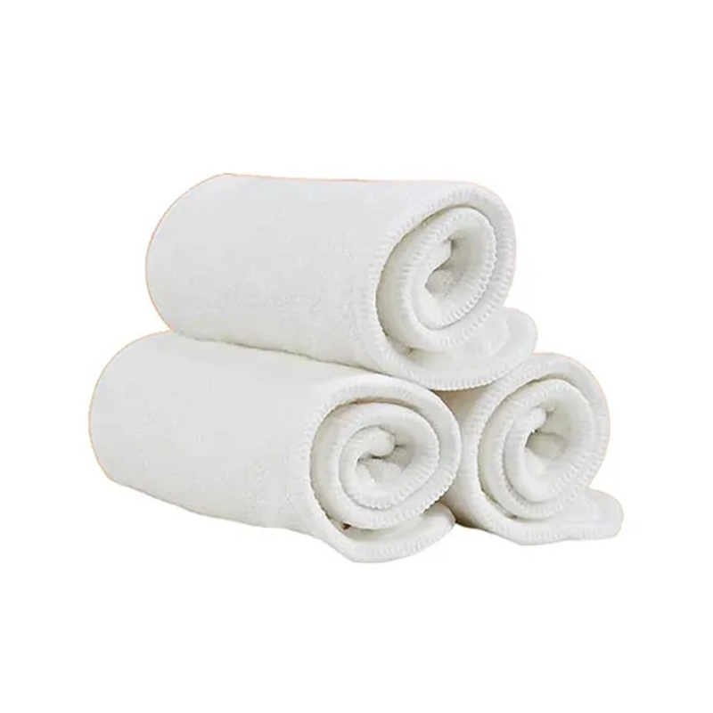 AEREX Reusable White Inserts Pads for Diapers Bamboo Charcoal Inserts Liners Natures Cloth Diaper Liner Wet Free Booster Inserts Nappy Inserts for Baby Cloth Diapers (Pack of 2)