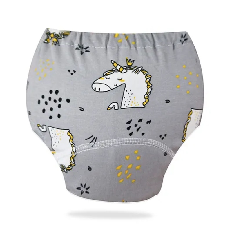 Bembika Babies Cotton Potty Training Pants  Unicorn  Printed Large – Grey