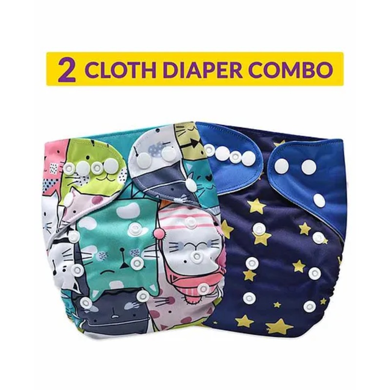 Bembika Reusable Cloth Diaper Set of 2 – Multicolor