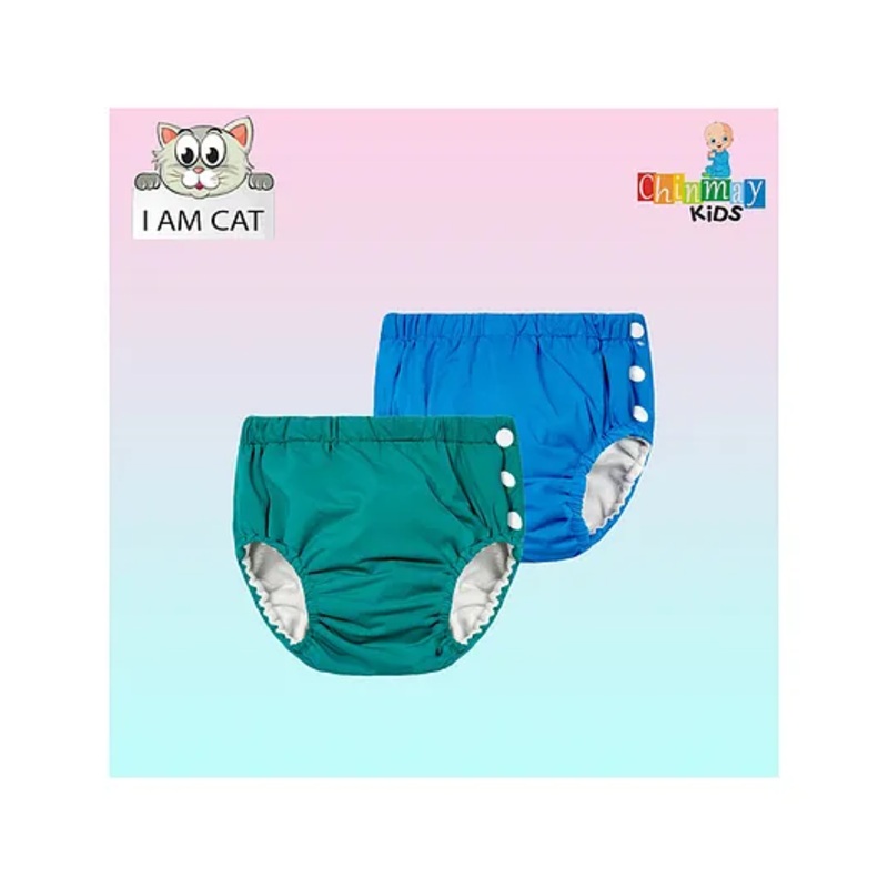 Chinmay Kids Reusable Swimwear Diaper Pool Pants Set Of 2 – Blue & Green